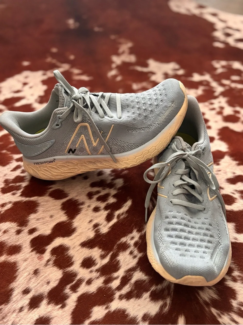 Women's Light blue Gray Knit Running Sneakers new balance